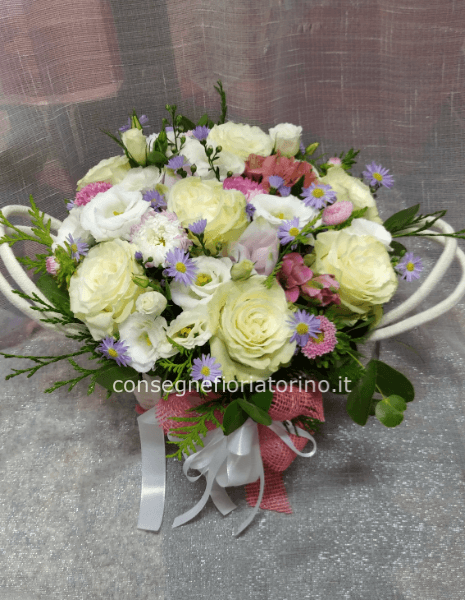 Cestino fiori misti